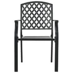 Petromila vidaXL Stohovateľné vonkajšie stoličky 2 ks, oceľ, čierne