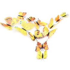 IZMAEL Motýle na stenu 12ks - Žltá KP615