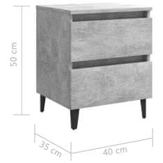 Vidaxl Nočný stolík betónový sivý 40x35x50 cm drevotrieska