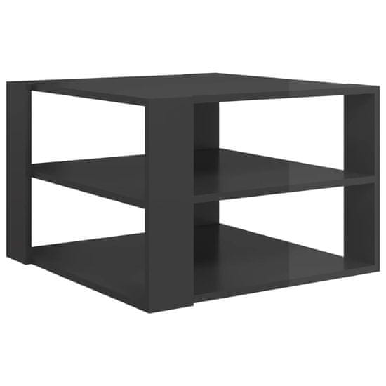 Vidaxl Konferenčný stolík lesklý sivý 60x60x40 cm drevotrieska