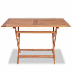 Vidaxl Skladací záhradný stôl 120x70x75 cm, tíkový masív