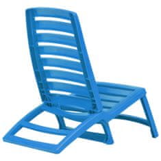 Vidaxl Skladacie plážové stoličky 4 ks modré plastové