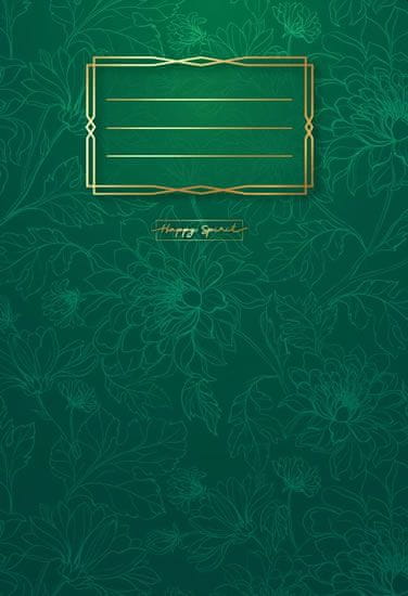 Prémiový zápisník A5 so zelenými kvetmi - Zápisníky