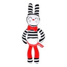 Baby Mix HENCZ TOYS Plyšová hračka v kontrastných farbách králiček - červený