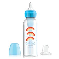 Dr.Brown´s Dojčenská antikoliková fľaša Options+ 250ml 2v1 modrá s náustkom