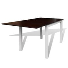Vidaxl Rozťahovací jedálenský stôl, kaučukový, hnedo-biely, 150 cm