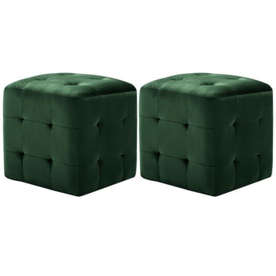 Petromila vidaXL Nočné stolíky 2 ks zelené 30x30x30 cm zamatová látka