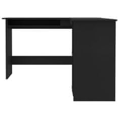 Vidaxl Rohový stôl v tvare L, čierny 120x140x75 cm, drevotrieska