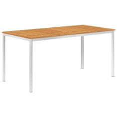 Vidaxl Záhradný jedálenský stôl 160x80x75 cm, akáciový masív, oceľ