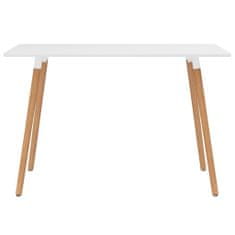 Vidaxl Jedálenský stôl, biely 120x60x75 cm, kov
