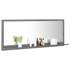 Vidaxl Kúpeľňové zrkadlo, lesklé sivé 100x10,5x37 cm, drevotrieska