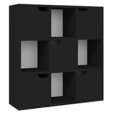 Vidaxl Knižnica čierna 88,5x27,5x88 cm drevotrieska