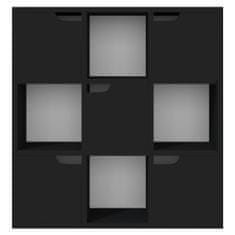 Vidaxl Knižnica čierna 88,5x27,5x88 cm drevotrieska
