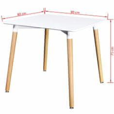 Vidaxl Jedálenský stôl, MDF, štvorcový, biely
