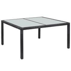 Vidaxl Záhradný stôl, čierny 150x90x75 cm, polyratan