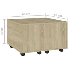 Vidaxl Konferenčný stolík dub sonoma 60x60x38 cm drevotrieska