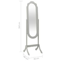 Vidaxl Samostatne stojace zrkadlo sivé 46x48x164 cm