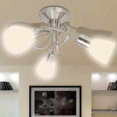 Vidaxl Stropná lampa so sklenenými tienidlami na 3 žiarovky E14