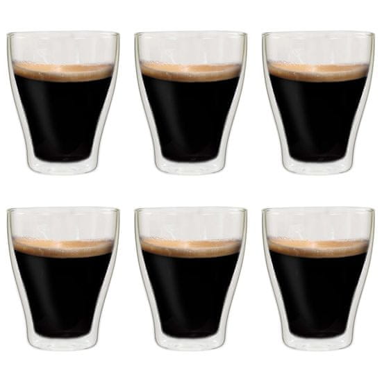 Vidaxl Dvojstenné termo poháre na kávu 6 ks 370 ml