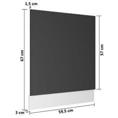 Vidaxl Dvierka na umývačku, sivé 59,5x3x67 cm, drevotrieska