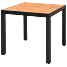 Petromila vidaXL Záhradný stôl, hnedý 80x80x74 cm, hliník a WPC
