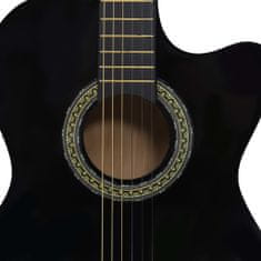 Vidaxl 12-dielna sada westernovej gitary s ekvalizérom a 6 strunami čierna