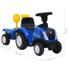Vidaxl Detský traktor New Holland modrý