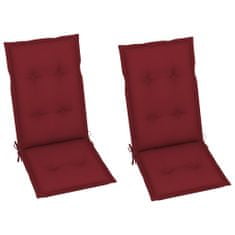 Vidaxl Záhradné sklápacie stoličky 2 ks s podložkami akáciový masív