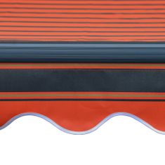 Vidaxl Zaťahovacia markíza so senzorom vetra a LED 350x250 cm oranžovo-hnedá