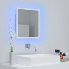 Vidaxl Kúpeľňové zrkadlo s LED, biele 40x8,5x37 cm, drevotrieska