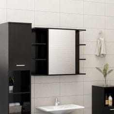 Vidaxl 3-dielna súprava kúpeľňového nábytku, čierna, drevotrieska