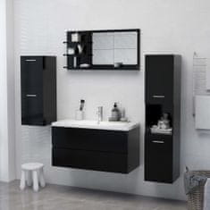 Vidaxl Kúpeľňové zrkadlo, čierne 90x10,5x45 cm, drevotrieska