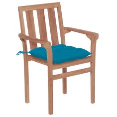 Petromila vidaXL Stohovateľné záhradné stoličky s podložkami 4 ks tíkový masív