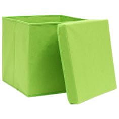 shumee Úložné boxy s vrchnákmi 10 ks zelené 32x32x32 cm látkové