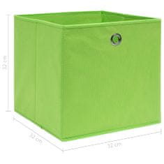 shumee Úložné boxy 10 ks zelené 32x32x32 cm látkové