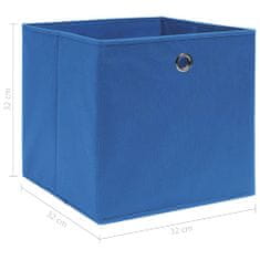 Greatstore Úložné boxy 10 ks modré 32x32x32 cm látkové