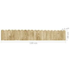 Vidaxl Trávnikové lemy 2ks 120 cm impregnované borovicové drevo