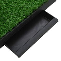 Petromila vidaXL Toalety pre psy 2 ks s nádobou a umelou trávou zelené 63x50x7cm