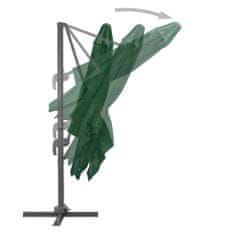 Vidaxl Závesný slnečník s hliníkovou tyčou 400x300 cm zelený