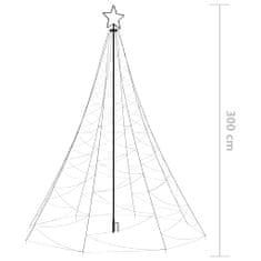 Vidaxl Vianočný stromček s kovovou tyčou 500 LED diód biely 3 m