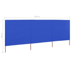 Petromila vidaXL 3-panelová zábrana proti vetru látková 400x160 cm azúrovo-modrá