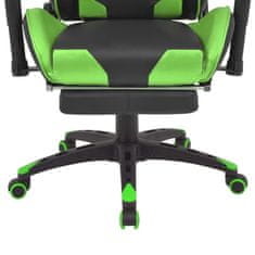 Vidaxl Sklápacie kancelárske kreslo s podnožkou, pretekársky dizajn, zelené