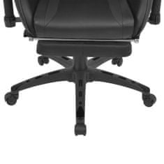 Vidaxl Sklápacie kancelárske kreslo s podnožkou, pretekársky dizajn, čierne
