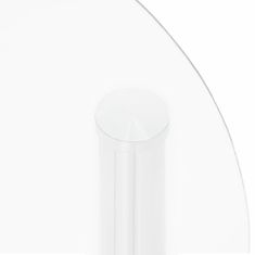 Vidaxl Bočný stolík s 2 policami priehľadný 38 cm tvrdené sklo