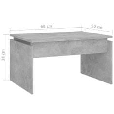 Vidaxl Konferenčný stolík betónový sivý 68x50x38 cm drevotrieska