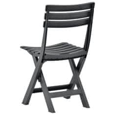Vidaxl Skladacie záhradné stoličky 2 ks, plast, antracitové