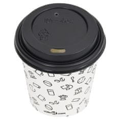 Vidaxl Kávové papierové poháre s viečkom 120 ml 500 ks biele a čierne
