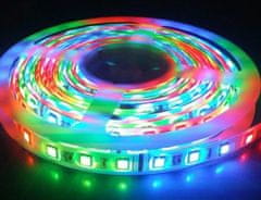 Alum online Farebný LED 2835 RGB pásik s trafom a diaľkovým ovládaním - 5m