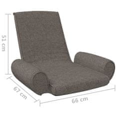 Vidaxl Skladacia stolička na podlahu, sivá, látka