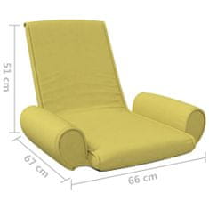 Vidaxl Skladacia stolička na podlahu, zelená, látka